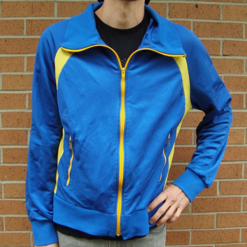 Vintage Speedo Track Jacket 80s 90s Blue Yellow